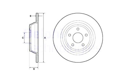 DELPHI DISCOS DE FRENADO 2 PIEZAS PARTE TRASERA FORD MONDEO V FORD EE.UU. FUSION  