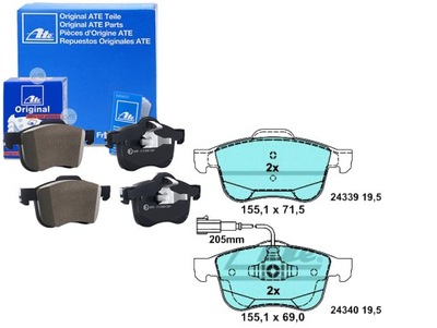 КОМПЛЕКТ КОЛОДОК ТОРМОЗНЫХ ATE LP2241 FDB4338 FDB