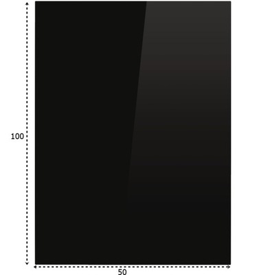 SZYBA HARTOWANA BLACHA PODSTAWA POD PIEC KOMINEK 100x50 CZARNA SZKŁO