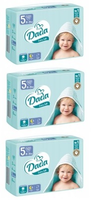 PIELUCHY PAMPERSY PIELUSZKI DADA ROZMIAR 5 EXTRA SOFT 15-25 KG 3x42=126szt