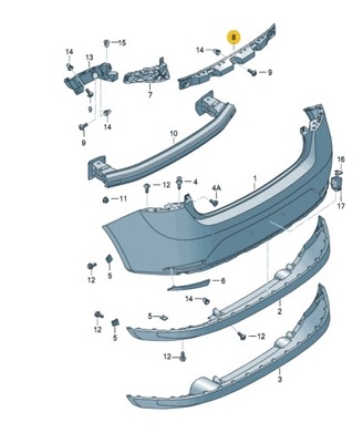 SOPORTES DE PARAGOLPES SRDOKOWY PARTE TRASERA SEAT IBIZA 6J IV 09-17 6J4807863A  