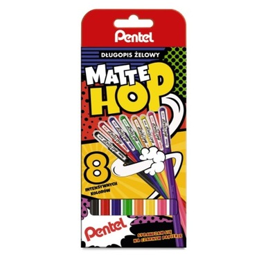 Długopisy żelowe Mattehop - Pentel - 8 kolorów