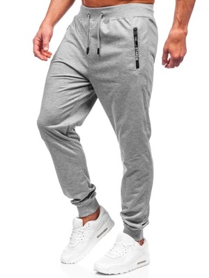 SPODNIE DRESOWE JOGGERY SZARE 8K198 DENLEY_2XL