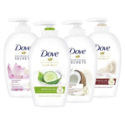 Dove Nourishing Mydło w Płynie Zestaw MIX 4x 250ml