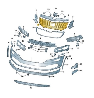 Решётка радиатора радиатора skoda karoq оригинал оригинальный номер фото №1