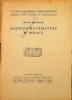 Rozwój Matematyki w Polsce 1948 r.