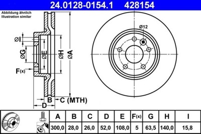 2X DISKU STABDŽIŲ VOLVO PRIEK. S60/S80/V60/V70/XC70 07- 24.0128-0154.1 