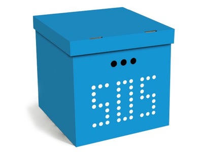 Pudełko użytkowe kartonowe pudła CUBE SOS niebiesk