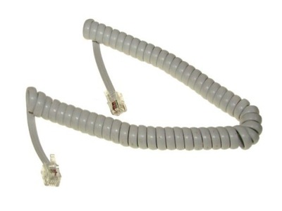 Kabel telefoniczny spiralny 2m 4P4C biały