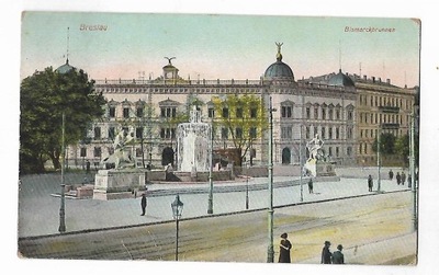 Wrocław Breslau Bismarckbrunnen 1913