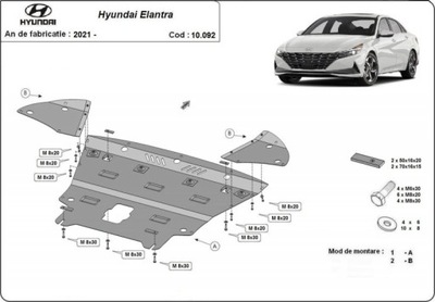 Metalowa osłona pod silnik Hyundai Elantra VII 21-2024