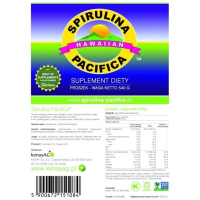 Spirulina Pacifica Hawajska w proszku 540 g