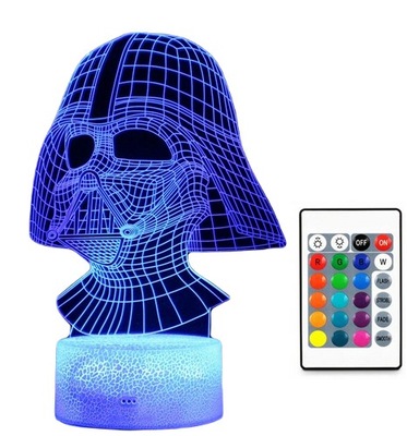 LAMPKA 3D LED LORD DARTH VADER HEŁM KOLOR + PILOT