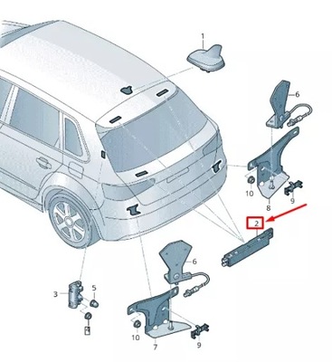 Audi rs3 правый upper антенна усилитель 8v4035225g фото №1