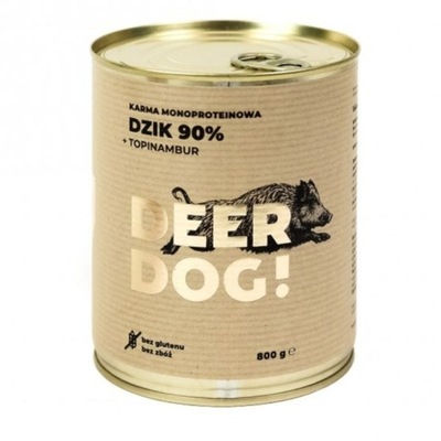 Morka karma dla psa Deer Dog Dzik z topinamburem 800g puszka