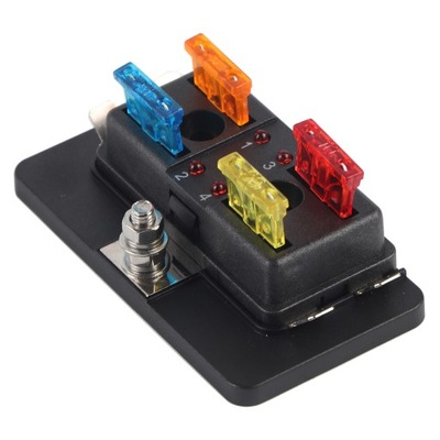 4Way Circuit Blade Fuse Box Block Holder For Car