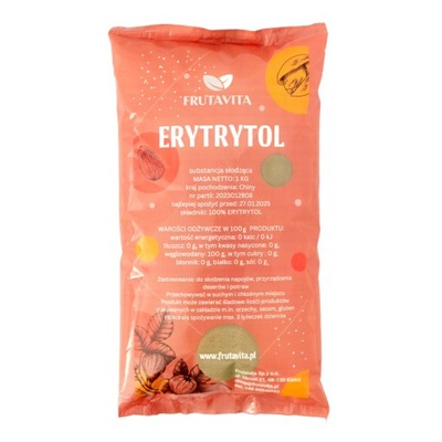 Frutavita Erytrytol 1000 g Zamiennik Cukru Słodzik