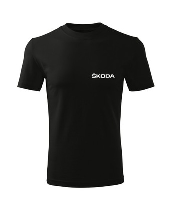 Koszulka T-shirt męska D242P SKODA LOGO FABIA OCTAVIA czarna rozm XL
