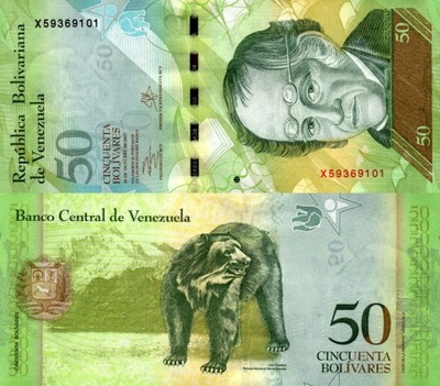 # WENEZUELA - 50 BOLIVARES 2015 P-92h UNC seria X