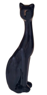 Figurka ceramiczna Kot czarny połysk 29 cm