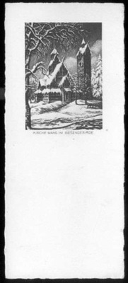 Karpacz Bierutowice, Kirche Wang im Riesengebirge, druk ca 1930