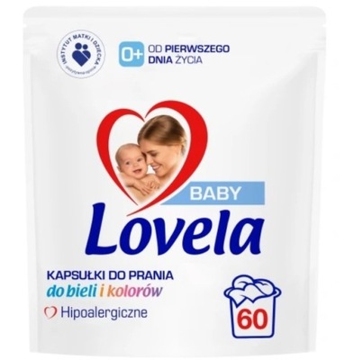 Lovela Baby dla dzieci hipoalergiczne kapsułki do prania kolorów 60 sztuk