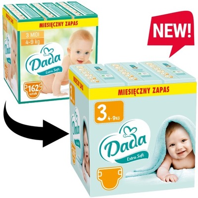 Pieluchy DADA Extra Soft 3 MIDI 162 szt.