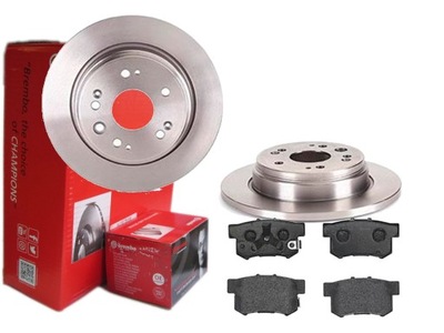 Тормозные диски тормозные колодки brembo задняя honda fr-v 282mm фото №1