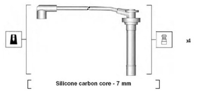 КОМПЛЕКТ ТРУБОК ZAPŁONOWYCH NISSAN 100 NX, ALMERA I, PRIMERA, SUNNY III