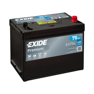 АКУМУЛЯТОР EXIDE PREMIUM 12V 75AH 630A P+ EA754