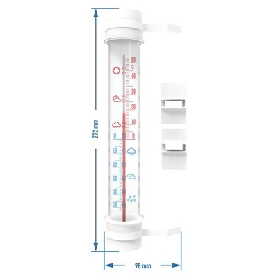 termometr przyklejany zaokienny duży 45/290mm