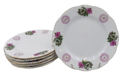 6 ładnych talerzy deserowych porcelana China