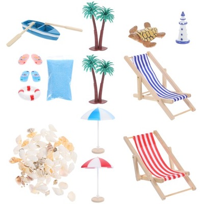 ZESTAW MINI PLAŻOWYCH OZDÓB W STYLU PLAŻOWYM DOMKU LALKI
