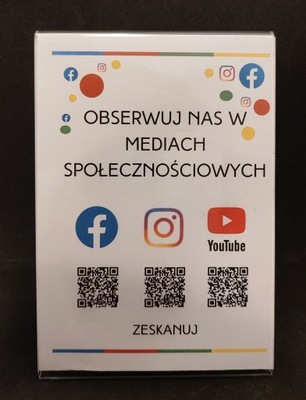 Rewiew us on Facebook, Instagram, YouTube Ekspozytor NFC Wizytówka