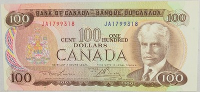 16.fu.Canada, 100 Dolarów 1975 rzadki, St.1