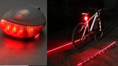 LAMPKA ROWEROWA oświetlenie rowerowe LASER