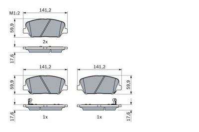 КОЛОДКИ ГАЛЬМІВНІ KIA ПЕРЕД OPTIMA 1,7 CRDI/2,0 12- 0986494979