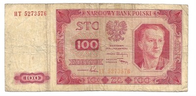 K04 - 100 złotych 1948 r. - Seria HT - Stan 5