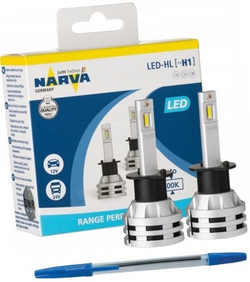 NARVA LUZ H1 DIODO LUMINOSO LED RANGE PERFORMANCE 6500K 12-24V 19W 2 PIEZAS REGALO  