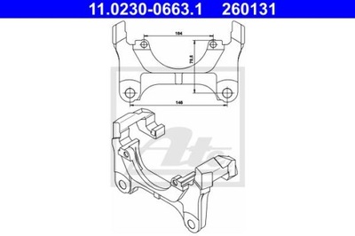 ATE 11.0230-0663.1 CLIP CALIPER FRONT SKODA SUPERB II 08-  