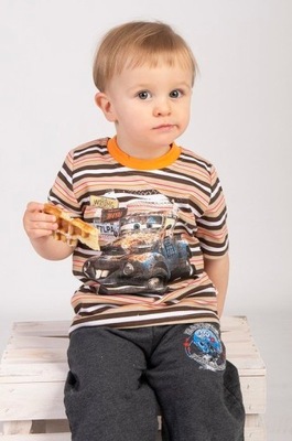 MK Golińscy bluzka dziecięca krótki rękaw bawełna wielokolorowy rozmiar 92
