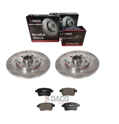 2X DISCS + 4X PADS RENAULT KANGOO REAR 2008- ABS BEARING QUALITY !  