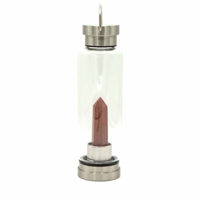 Szklana butelka z obeliskiem z Jaspisu czerwonego