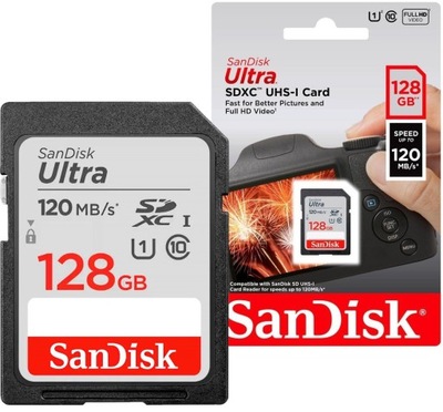 SANDISK Szybka karta pamięci SD SDHC SDXC 128GB