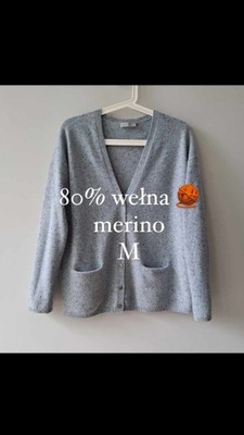 Sweter kardigan In Linea M 80% wełna merino