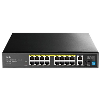 SWITCH POE FS1018PS1 16-PORTOWY SFP CUDY PROM.