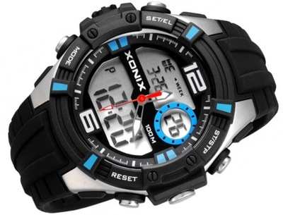 XONIX Dual Time Duży Młodzieżowy Zegarek Sportowy