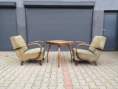 2 Fotele + stolik Halabala Art Deco Vintage Design