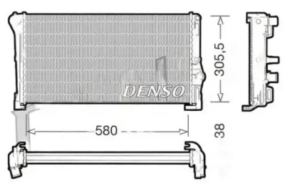 Радиатор воды drm13010 denso fiat lancia idea фото №1