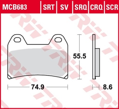 ZAPATAS DE FRENADO TRW KTM LC4 640 SUPERMOTO (04-06) BMW F800 800 S ABS ST  